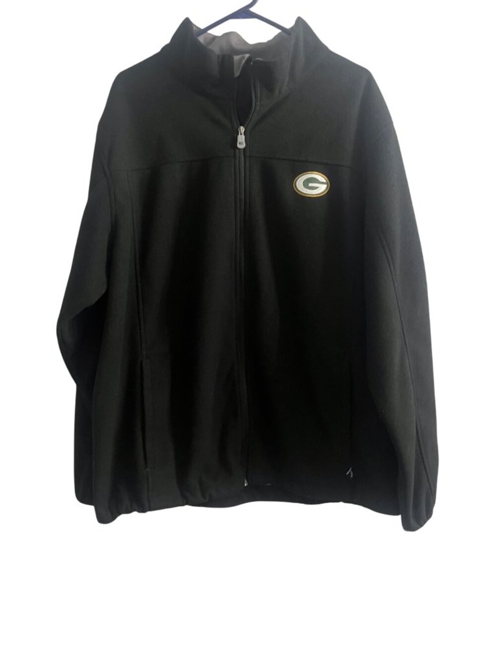 NFL Green Bay Packers Black Full-Zip Fleece Jacket XL Official Team Apparel XL
